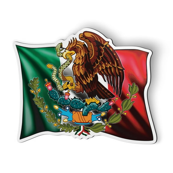 Mexican Flag - 5.5" Magnet for Car Locker Refrigerator