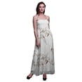 thumbnail image 1 of Bimba Robe Maxi Tube Smockée d'Été pour Vacances à Imprimé de Fleurs et d'Oiseaux Bulbules - Très Petit, 1 of 7