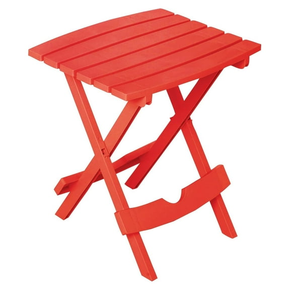 Quik-Fold Side Table - Portable Folding Side Table for Small Spaces - Dorm, Patio, Apartment - 15.25"W x 17.38"D x 19.75"H - 25lb Capacity - Polypropylene Cherry Red One Size