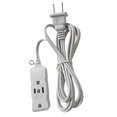 thumbnail image 4 of Tira de alimentación con protector contra sobretensiones de 3 salidas, enchufe de clavijas planas, bombilla de 3 pies, 6 pies, 9 pies, 15 pies, cable de extensión largo para TV, con tercer pin de cone, 4 of 5