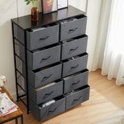 CONCETTA 10-Drawer Fabric Dresser Storage Chest for Bedroom, Closet, Entryway, Storage Furniture for Adults, Gray