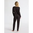 thumbnail image 3 of Joyspun Women's Waffle Knit Long Sleeve Top and Joggers Pajama Set, 2-Piece, Sizes S-3X, 3 of 4