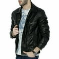 thumbnail image 2 of Noora Men's Black Lambskin 100% Genuine Leather Jacket Sheepskin Leather WA611, 2 of 8