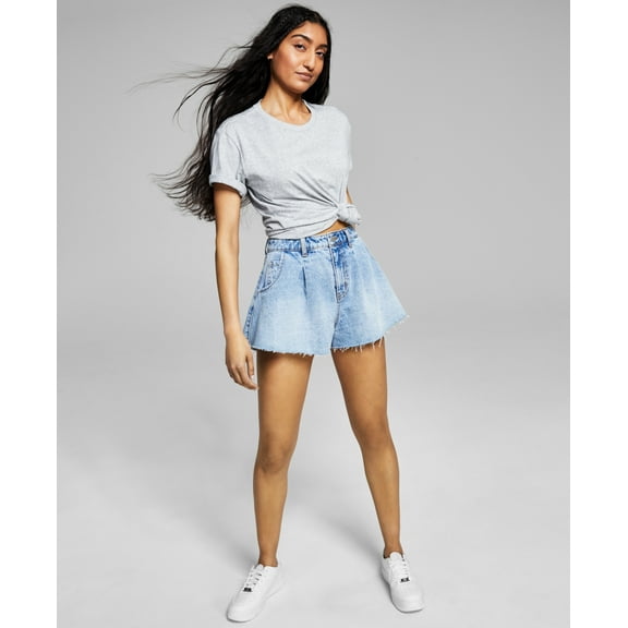 Now This Womens Cotton Denim Trumpet Shorts Sora 24