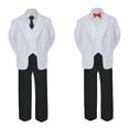 thumbnail image 2 of 6pc  Boy Formal Necktie Black & White Suit Set Satin Bow tie Baby Sm-20 Teen, 2 of 4