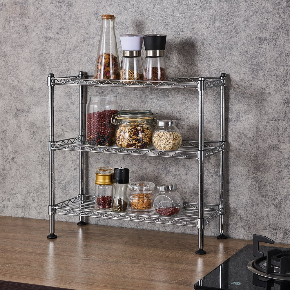 3-Tier Cabinet Organizer for Storing Appliances, Bottles, Cans - Capacity Per Shelf 66.14lb/30kg