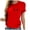 Red, variant on WREESH Women's Heartbeat Graphic T-Shirts Cute Love Heart Print Short Sleeve Crew Neck Tops Navy