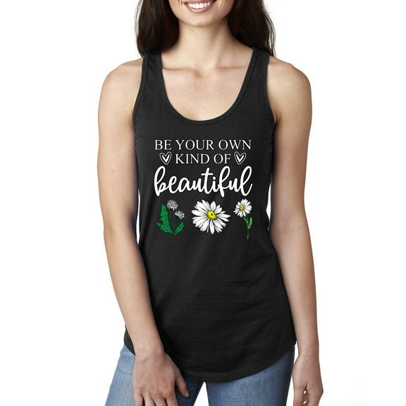 Wild Bobby, Be Your Own Kind of Beautiful Inspirational, Pop Culture, Women Racerback Tank Top, Black, Small