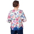 thumbnail image 2 of Alfred Dunner Womens Floral Butterfly Border Split Neck Top, 2 of 6