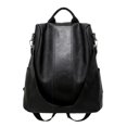 thumbnail image 2 of Women’s Leather Backpack School Shoulder Bag Black/Brown, 2 of 5