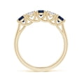 thumbnail image 2 of ANGARA Natural Half Eternity Five Stone Sapphire and Diamond Wedding Band in 14K Yellow Gold for Women (Size-3.8mm) | September Birthstone, Anniversary, Jewelry Gift for Women | Natural Sapphire Ring, 2 of 11