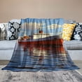 thumbnail image 2 of Fenyluxe Boat Water Sky Throw Blanket for Couch Sofa Bed Office Travel Camping School Flannel Blanket All Seasons Bedding Gift 40x50in, 2 of 6