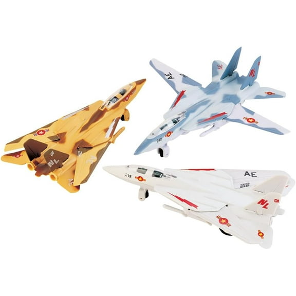 3PC SET: United States Air Force Grumman F-14 Tomcat 7 Inch Die Cast Metal Model Toy Fighter Jet