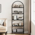 DSstyles Bookshelf 5 Tier Bookcase Arched Display Racks Tall Standing