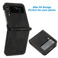 thumbnail image 4 of Mantto Slim Case For Samsung Galaxy Z Flip 3,Luxury PU Leather Magnetic Flip 360 Protection Shockproof Soft TPU Anti-Scratch Cover with Detachable Wrist Strap.For Samsung Galaxy Z Flip 3,Black, 4 of 5