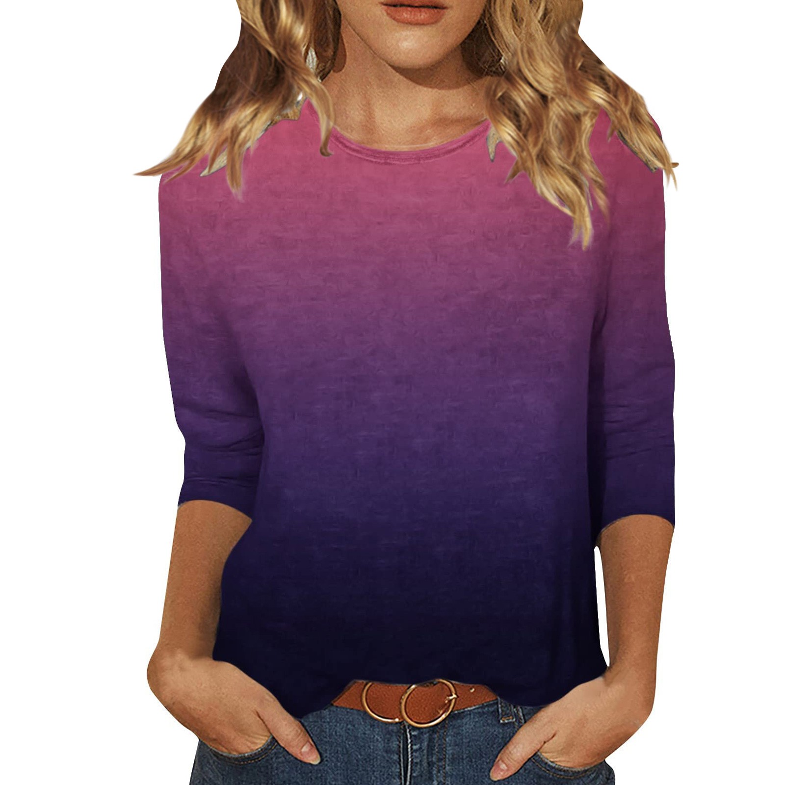 Alrise Women Clothes Clearance Tops Women's Fashion Casual Round Neck 3