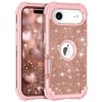 Casetego Compatible with iPhone Air Case,Glitter Sparkly Bling Shockproof Heavy Duty Hybrid Sturdy High Impact Protective Cover for Women Girls,Rose Gold