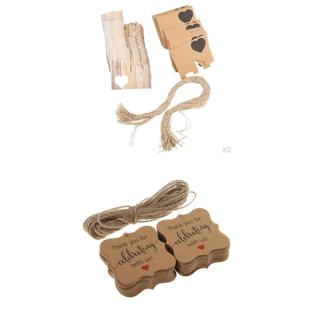 Caja de dulces de papel Kraft con etiquetas , 100 cajas de papel con etiqueta colgante para bodas y s de de San Valent Gloria etiquetas del titular del favor de la boda