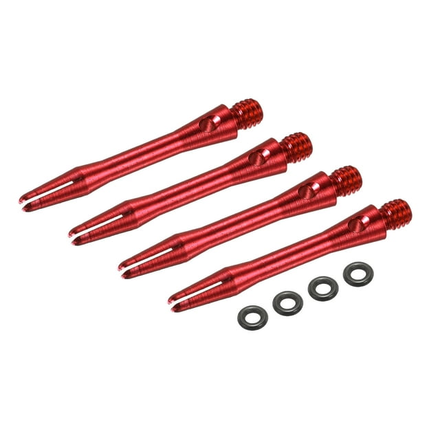 Ejes de dardos de aluminio Uxcell, accesorios de reemplazo con roscas 2BA y anillos de goma para puntas de acero rojas de 35 mm
