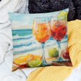 thumbnail image 2 of Orinice   Summer Beach Pillow Covers Double-Sided Printing Tropical Tree &amp; Watermelon Cocktail Decorative Cushion Case Blue Ocean Coastal Outdoor Decor Throw Pillow Cover for Patio  20x20in, 2 of 5