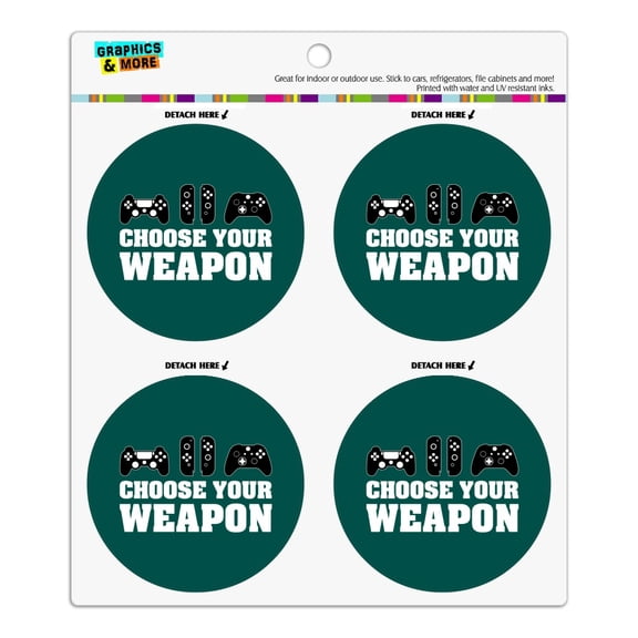 Choose Your Weapon Controllers Games Gamer Refrigerator Fridge Locker Vinyl Circle Magnet Set