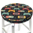 thumbnail image 3 of Kdxio Retro Video Game Print Stool Covers Round,Stretch Round Bar Stool Covers Washable Bar Stool Cushion Slipcover for 12-15 Inch Chair, 3 of 7