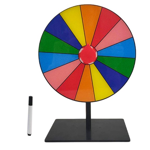 Lucky Draws Roulette Wheel Erasable Reusable Fortune Wheel Tabletop Prize Turntable Easy Assembly Roulette Wheel