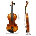 thumbnail image 3 of Viola with Carry Case and Bow Set Stringed Instrument for Student Beginners, Natural Color 16 Inch Viola Set, 3 of 9