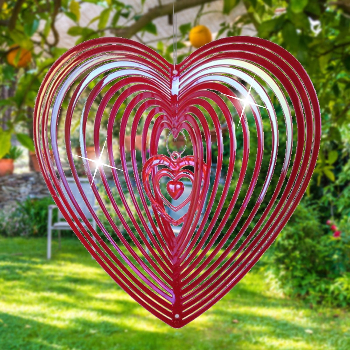 Wind Spinners Scare Birds Away Heartshaped Wind Sculptures High