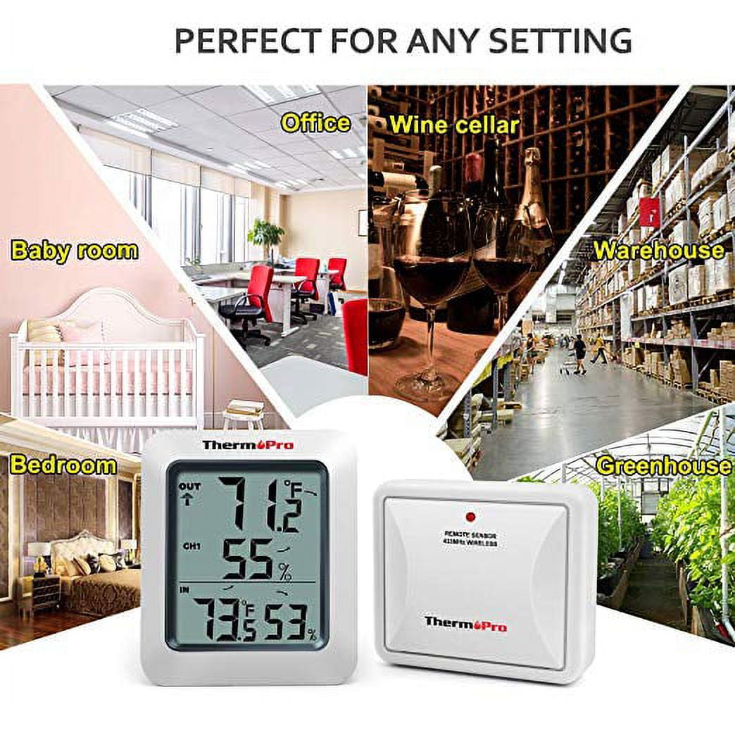 ThermoPro TP60SW Digital Hygrometer Indoor Outdoor Thermometer