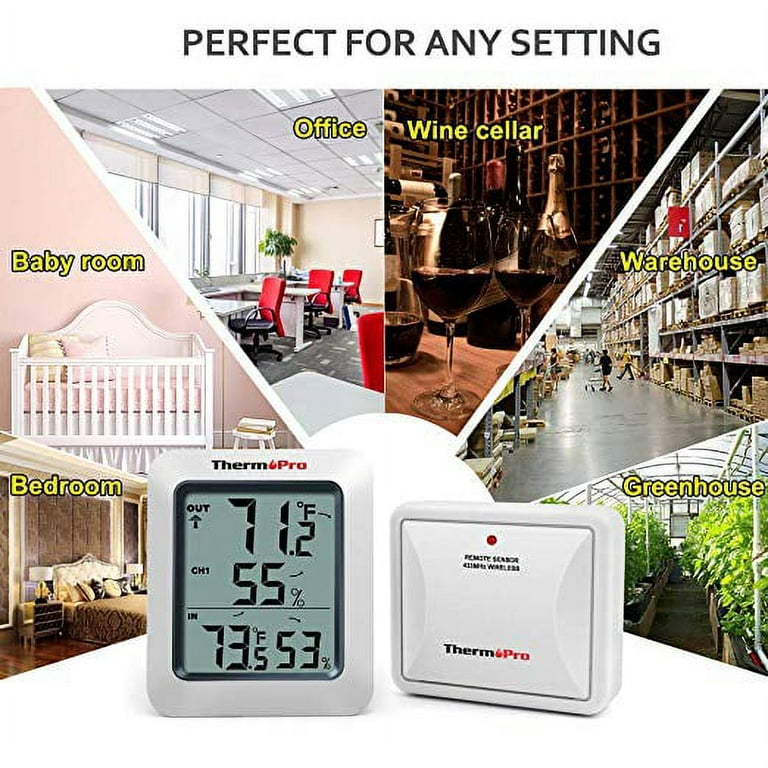 ThermoPro TP67A Rechargeable Indoor Outdoor Thermometer Wireless Weather  Station for sale online