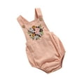 thumbnail image 6 of Cenuakty Infant Sleeveless Romper with Flower Embroidery, Bottom Button Adjustable Shoulder Strap Summer Clothing, 6 of 9