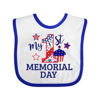 Inktastic My 1st Memorial Day with Cupcake and Stars Boys or Girls Baby Bib