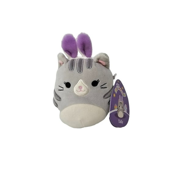 Squishmallows Official Kellytoys Plush 5 Inch Tally the Gray Cat with Bunny Ears Easter Edition Ultimate Soft Stuffed Toy