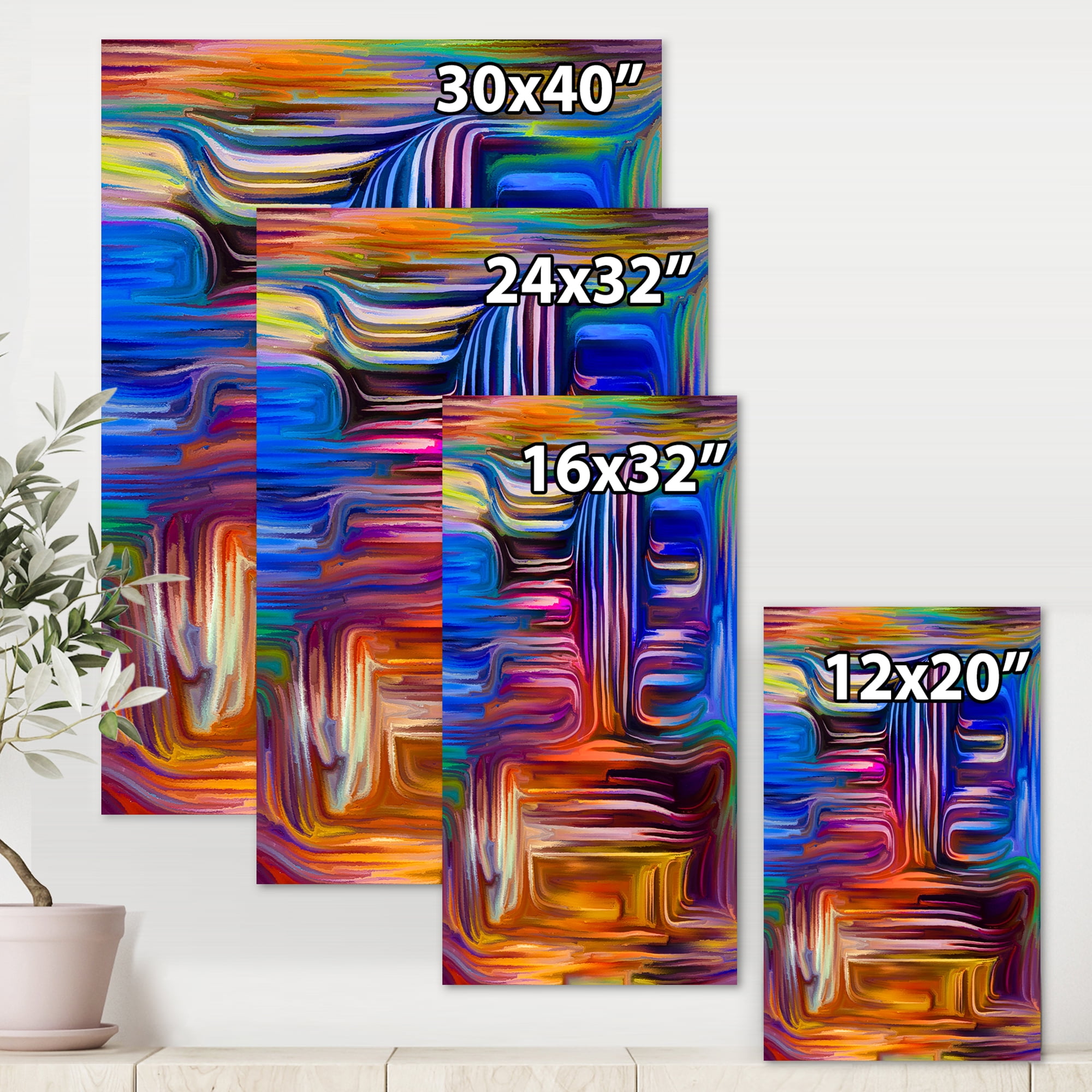 Designart ' Colour Spiral Fusion V ' Modern Canvas Wall Art Print