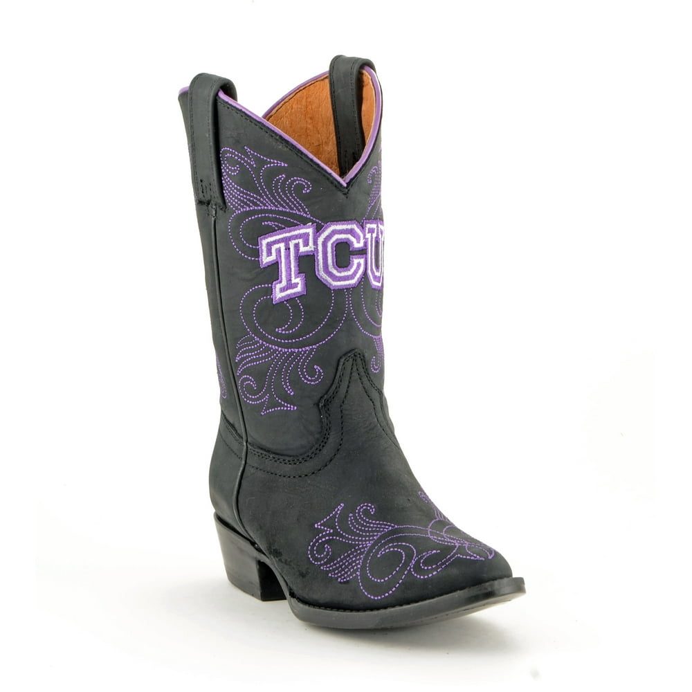 Gameday Boots Gameday NEW Girls Black Leather Texas Christian Western