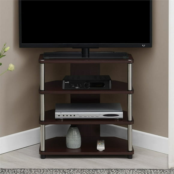 Designs2Go Corner TV Stand for TVs up to 29 Inches in Espresso Wood Finish