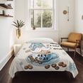 thumbnail image 4 of Blue Gnomes Tapestry for Bedroom Wall Hanging Tapestry, Coffee Snowflake Winter Rustic Ceiling Backdrop Tapestries Poster Blanket Wall Decor for Teens Room Living Room Dorm 51" x 59", 4 of 8
