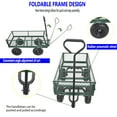thumbnail image 3 of Kumix 600 Lbs Steel Garden Cart, Heavy Duty Garden Wagon Cart Pullable on Wheels, Metal Yard Utility Wagon Carts with 10" All Terrain Tires, Mesh Removable Sides and 180°Rotating Handle, Green, 3 of 8