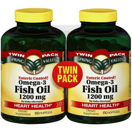 Spring Valley Omega-3 Fish Oil Dietary Supplement, 1000 mg, 400 Total Count, 2 Pack