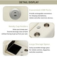 thumbnail image 4 of 111" Sectional Sofa Chenille Upholstered Sofa with Two Removable Ottoman, Two USB Ports, Two Cup Holders and Large Storage Box for Living Room , Beige, 4 of 9