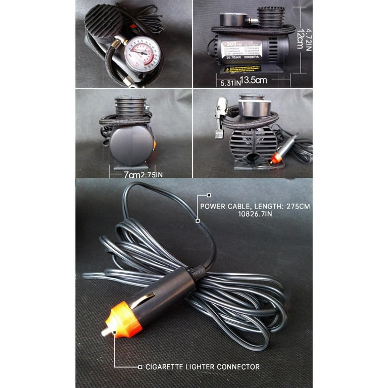 car cigarette lighter air pump Emergency Car Pump (Power Supply: Cigarette Lighter Plug) JWDX, Pump x1  Departure (Locomotive Type) Air Pump 12V Vehicle Tire Inflator