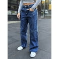 thumbnail image 4 of Aprpith Women's Baggy Jeans Mid Rise Straight Leg Floor Length Denim Pants Loose Fit Boyfriend Jeans For Street Style Regular Sizes, 4 of 9