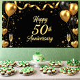 thumbnail image 6 of LUUFILx Golden Anniversary Backdrop Balloon Celebration Party 50th Decoration Photography Background Banner Supplies Celebration Milestone Event Decor, 6 of 9