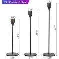 Candlestick Holders, Set of 3 Matte Black Candle Holders, Taper Candle