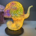 thumbnail image 3 of ORUYROP Creative Painting Glass Resin Mushroom Table Lamp, 5.9 Inch Stained Glass Mushroom Mini Plant Night Light, Bohemian Resin Decorative Bedside Lamp for Bedroom Living Room Home Gift (Col, 3 of 6