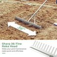 thumbnail image 4 of Topcobe Aluminum Rake with 36" Wide Rake Head and 68" Long Handle, Lawn Roller Tow Behind, Yard Roller, 4 of 9
