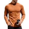 thumbnail image 2 of Nestiefly Mens Thermal Long Sleeve Undershirt Base Layer Long Shirts | Warm Lightweight Soft Fleece Lined Crew Beck Shirts Workout Top Saffron 3XL, 2 of 8