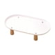 thumbnail image 1 of Soporte para comedero de gato con patas de madera resistentes, antivómitos, para mascotas. Blanco 38cmx21cm, 1 of 9