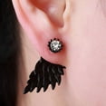 thumbnail image 3 of Ayyufe Women Gothic Cool Angel Wing Rhinestone Ear Jacket Earrings, 3 of 7